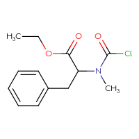 Chemical structure of ethyl 2-[(chlorocarbonyl)(methyl)amino]-3-phenylpropanoate - CSSB21224770905
