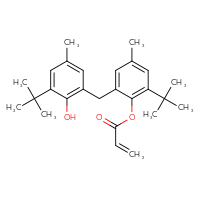 Chemical structure of 2-tert-butyl-6-[(3-tert-butyl-2-hydroxy-5-methylphenyl)methyl]-4-methylphenyl prop-2-enoate - CSSB00016996449