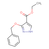 Chemical structure of ethyl 3-(benzyloxy)-1H-pyrazole-4-carboxylate - CSSB00010179939