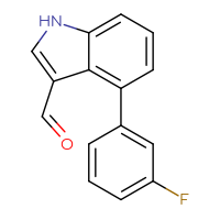 Chemical structure of 4-(3-fluorophenyl)-1H-indole-3-carbaldehyde - CSSB00159325612