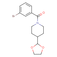 Chemical structure of 1-(3-bromobenzoyl)-4-(1,3-dioxolan-2-yl)piperidine - CSSB00105317819