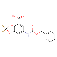 Chemical structure of 6-{[(benzyloxy)carbonyl]amino}-2,2-difluoro-2H-1,3-benzodioxole-4-carboxylic acid - CSSB03555223233