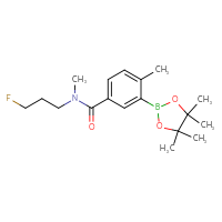 Chemical structure of N-(3-fluoropropyl)-N,4-dimethyl-3-(4,4,5,5-tetramethyl-1,3,2-dioxaborolan-2-yl)benzamide - CSSB00275364944