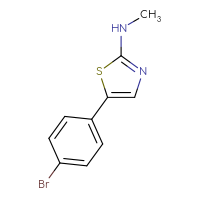 Chemical structure of 5-(4-bromophenyl)-N-methyl-1,3-thiazol-2-amine - CSSB00013641215