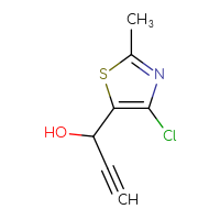 Chemical structure of 1-(4-chloro-2-methyl-1,3-thiazol-5-yl)prop-2-yn-1-ol - CSSB20461478418