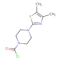 Chemical structure of 4-(4,5-dimethyl-1,3-thiazol-2-yl)piperazine-1-carbonyl chloride - CSSB15007164294