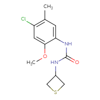 Chemical structure of 1-(4-chloro-2-methoxy-5-methylphenyl)-3-(thietan-3-yl)urea - CSSB02007108679