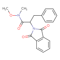 Chemical structure of 2-(1,3-dioxo-2,3-dihydro-1H-isoindol-2-yl)-N-methoxy-N-methyl-3-phenylpropanamide - CSSB21151594730