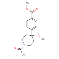 Chemical structure of methyl 4-(1-acetyl-4-methoxypiperidin-4-yl)benzoate - CSSB21291565844