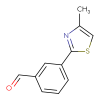 Chemical structure of 3-(4-methyl-1,3-thiazol-2-yl)benzaldehyde - CSSB00116477394