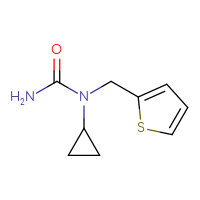 Chemical structure of 1-cyclopropyl-1-[(thiophen-2-yl)methyl]urea - CSSB00011406819