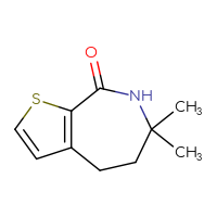 Chemical structure of 6,6-dimethyl-4H,5H,6H,7H,8H-thieno[2,3-c]azepin-8-one - CSSB06775629927