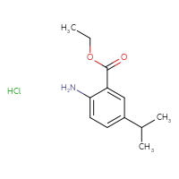 Chemical structure of ethyl 2-amino-5-(propan-2-yl)benzoate hydrochloride - CSSB20963528428