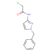 Chemical structure of N-(1-benzyl-1H-pyrazol-3-yl)-2-chloroacetamide - CSSB00000048888