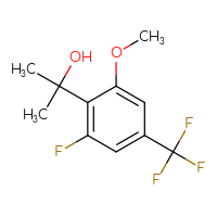 Chemical structure of 2-[2-fluoro-6-methoxy-4-(trifluoromethyl)phenyl]propan-2-ol - CSSB21103685244