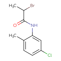 Chemical structure of 2-bromo-N-(5-chloro-2-methylphenyl)propanamide - CSSB00012354752