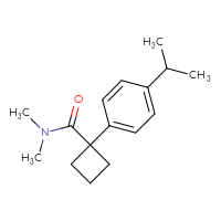Chemical structure of N,N-dimethyl-1-[4-(propan-2-yl)phenyl]cyclobutane-1-carboxamide - CSSB02000420232