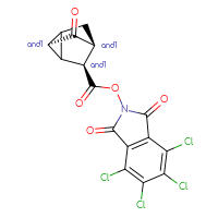 Chemical structure of rac-4,5,6,7-tetrachloro-1,3-dioxo-2,3-dihydro-1H-isoindol-2-yl (3R,4R,6S)-5-oxotricyclo[2.2.1.0²,⁶]heptane-3-carboxylate - CSSB21291556561