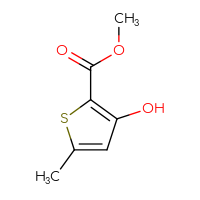 Chemical structure of methyl 3-hydroxy-5-methylthiophene-2-carboxylate - CSSB00000011496