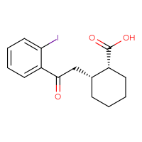 Chemical structure of (1R,2R)-2-[2-(2-iodophenyl)-2-oxoethyl]cyclohexane-1-carboxylic acid - CSSB00025743824