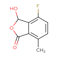 Chemical structure of 4-fluoro-3-hydroxy-7-methyl-1,3-dihydro-2-benzofuran-1-one - CSSB21224765449