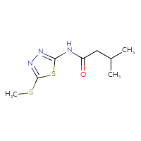 Chemical structure of 3-methyl-N-[5-(methylsulfanyl)-1,3,4-thiadiazol-2-yl]butanamide - CSSB00031333330