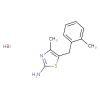 Chemical structure of 4-methyl-5-[(2-methylphenyl)methyl]-1,3-thiazol-2-amine hydrobromide - CSSB00000741925
