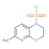 Chemical structure of 6-methyl-1H,2H,3H-pyrido[2,3-b][1,4]oxazine-1-sulfonyl chloride - CSSB14959847024