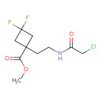 Chemical structure of methyl 1-[2-(2-chloroacetamido)ethyl]-3,3-difluorocyclobutane-1-carboxylate - CSSB21332099375