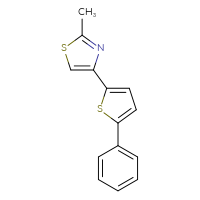 Chemical structure of 2-methyl-4-(5-phenylthiophen-2-yl)-1,3-thiazole - CSSB06593198571