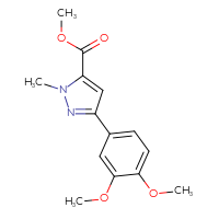 Chemical structure of methyl 3-(3,4-dimethoxyphenyl)-1-methyl-1H-pyrazole-5-carboxylate - CSSB06583839514