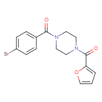Chemical structure of 1-(4-bromobenzoyl)-4-(furan-2-carbonyl)piperazine - CSSB00025936307