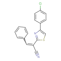 Chemical structure of 2-[4-(4-chlorophenyl)-1,3-thiazol-2-yl]-3-phenylprop-2-enenitrile - CSSB00046253904