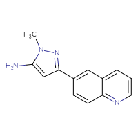 Chemical structure of 1-methyl-3-(quinolin-6-yl)-1H-pyrazol-5-amine - CSSB00001015840