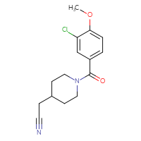 Chemical structure of 2-[1-(3-chloro-4-methoxybenzoyl)piperidin-4-yl]acetonitrile - CSSB02035638512