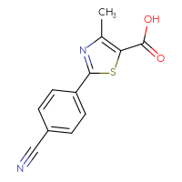 Chemical structure of 2-(4-cyanophenyl)-4-methyl-1,3-thiazole-5-carboxylic acid - CSSB00160497783