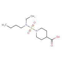 Chemical structure of 1-[butyl(ethyl)sulfamoyl]piperidine-4-carboxylic acid - CSSB00003127356