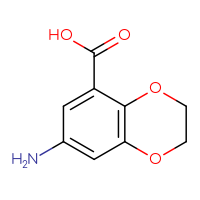 Chemical structure of 7-amino-2,3-dihydro-1,4-benzodioxine-5-carboxylic acid - CSSB00000684685