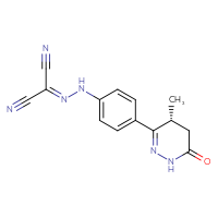 Chemical structure of 1-cyano-N-{4-[(4R)-4-methyl-6-oxo-1,4,5,6-tetrahydropyridazin-3-yl]phenyl}methanecarbohydrazonoyl cyanide - CSSB00020618124
