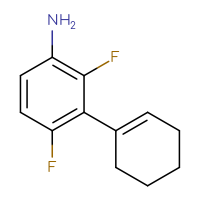 Chemical structure of 3-(cyclohex-1-en-1-yl)-2,4-difluoroaniline - CSSB06587158440
