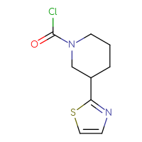 Chemical structure of 3-(1,3-thiazol-2-yl)piperidine-1-carbonyl chloride - CSSB00025256864