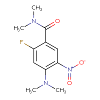 Chemical structure of 4-(dimethylamino)-2-fluoro-N,N-dimethyl-5-nitrobenzamide - CSSB02003284545