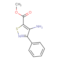 Chemical structure of methyl 4-amino-3-phenyl-1,2-thiazole-5-carboxylate - CSSB00000759983