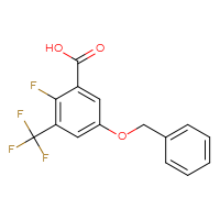 Chemical structure of 5-(benzyloxy)-2-fluoro-3-(trifluoromethyl)benzoic acid - CSSB14925740693