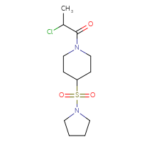 Chemical structure of 2-chloro-1-[4-(pyrrolidine-1-sulfonyl)piperidin-1-yl]propan-1-one - CSMB00160460344