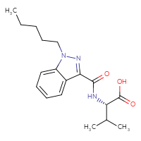 Chemical structure of (2S)-3-methyl-2-[(1-pentyl-1H-indazol-3-yl)formamido]butanoic acid - CSSB06256079160