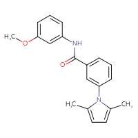 Chemical structure of 3-(2,5-dimethyl-1H-pyrrol-1-yl)-N-(3-methoxyphenyl)benzamide - CSSB00121684443