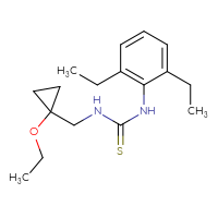 Chemical structure of 1-(2,6-diethylphenyl)-3-[(1-ethoxycyclopropyl)methyl]thiourea - CSSB21432516767