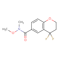 Chemical structure of 4,4-difluoro-N-methoxy-N-methyl-3,4-dihydro-2H-1-benzopyran-6-carboxamide - CSSB21151592401