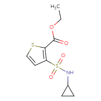 Chemical structure of ethyl 3-(cyclopropylsulfamoyl)thiophene-2-carboxylate - CSSB07092468266